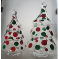 christmas tree shape glass jar with lid